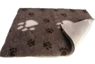 Chocolate Brown Large White Paw high grade Vet Bedding non-slip back bed fleece for pets